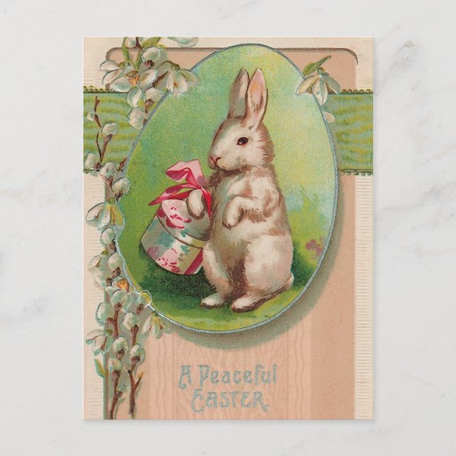 Vintag Ostern Bunny Postcard Feiertagspostkarte (Vorderseite)