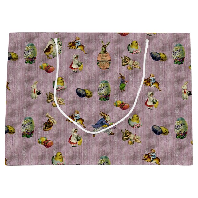 Vintag Ostern Große Geschenktüte (Vorderseite)