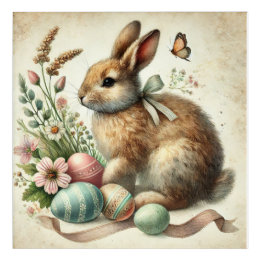 Vintag Ostern Kanincheneier Wasserfarbe Acryl Wandkunst
