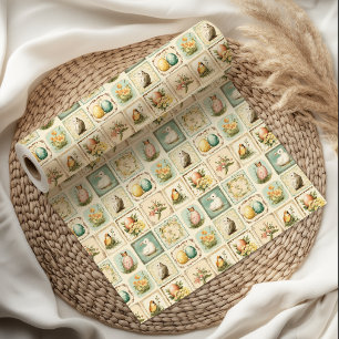 Vintag Ostern   Nostalgie Floral Geschenkpapier