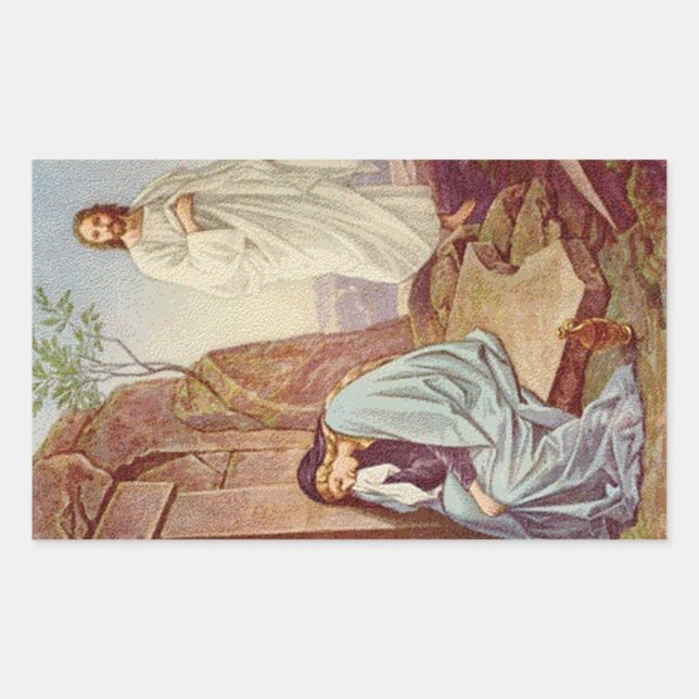 Vintag: Ostern - Rechteckiger Aufkleber (Vorderseite)