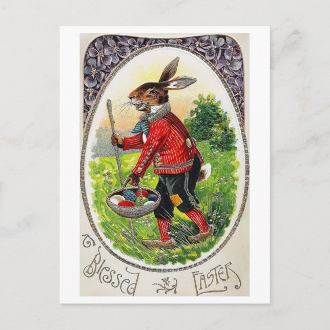 Vintag Ostern Sonniges Ei Postkarte (Vorderseite)