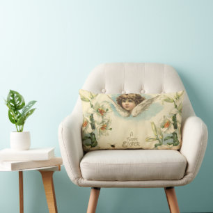 Vintag Ostern, Viktorianische Lily-Blume und Angel Lendenkissen