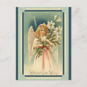 Vintag Ostern wünscht Angel Lily Postkarte