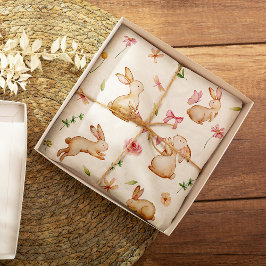 Vintag Osterrosa Kaninchenmuster Geschenkpapier