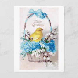 Vintag Osterskick Bouquet Basket Postkarte