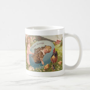 Vintag-OsterViktorianische Girl & Boy Kaffeetasse