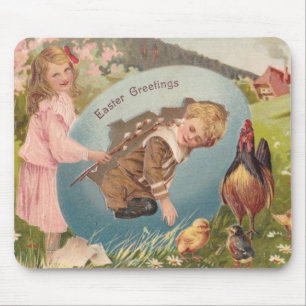 Vintag-OsterViktorianische Girl & Boy Mousepad