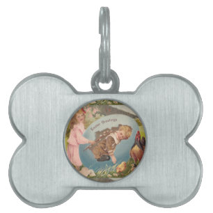 Vintag-OsterViktorianische Girl & Boy Tiermarke