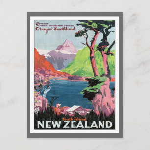 Vintag Otago Neuseeland Postkarte