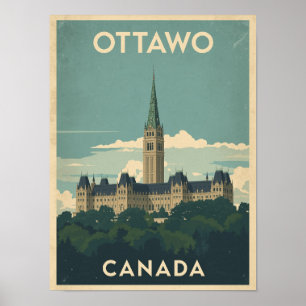 Vintag Ottawa Travel Poster