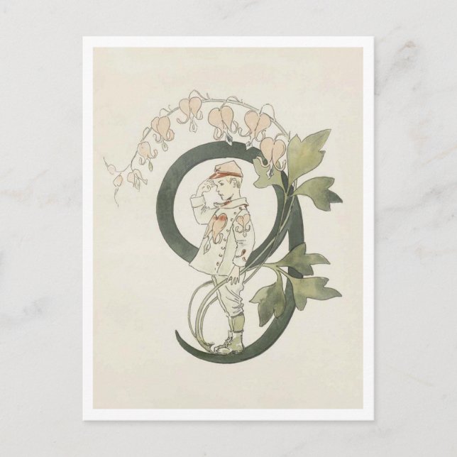 Vintag Ottilia Adelborg Blumennummer - 9 Postkarte (Vorderseite)