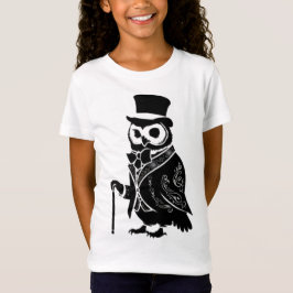 Vintag Owl Gentleman Silhouette T-Shirt