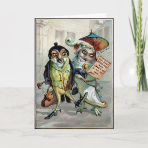 Vintag Owls Valentinstag Card Feiertagskarte