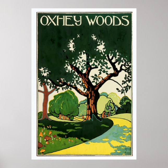 Vintag Oxhey Woods von Edward McKnight Kauffer Poster (Vorne)