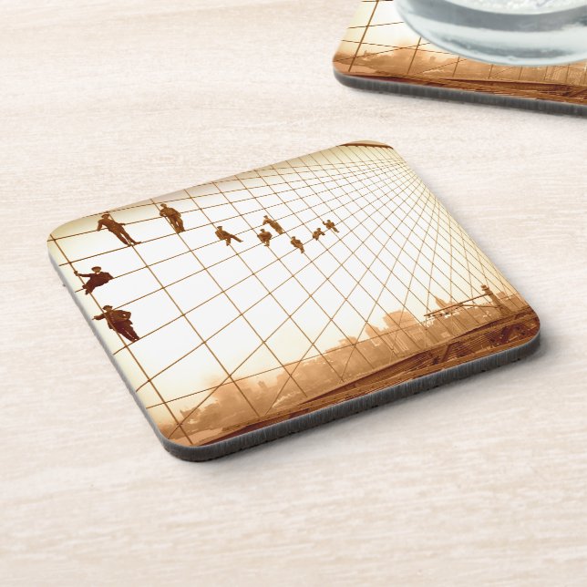 Vintag Painters Brooklyn Bridge Getränkeuntersetzer (Linke Seite)