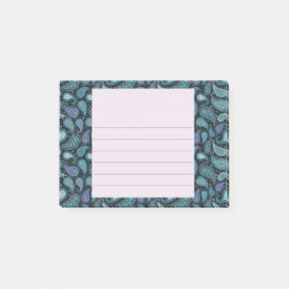 Vintag Paisley Blue Aquamarin Floral Post-it Klebezettel