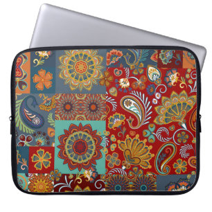 Vintag Paisley Mandala Colorful Patchwork Laptopschutzhülle
