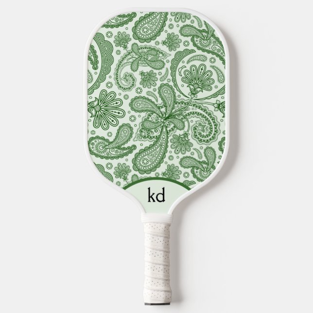 Vintag Paisley Monogram Pickleball Schläger (Vorderseite)