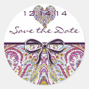 Vintag Paisley Runder Aufkleber