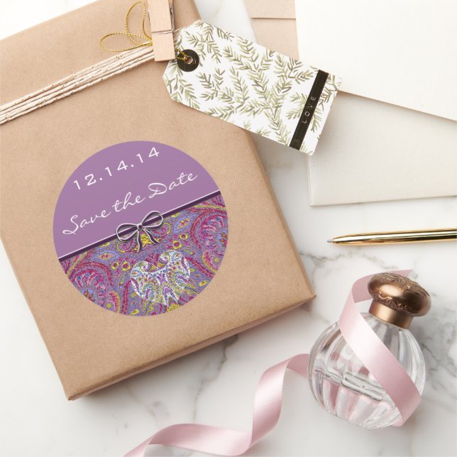 Vintag Paisley Runder Aufkleber (Schenken)