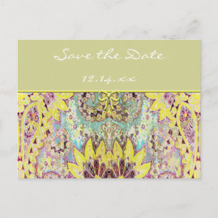 Vintag Paisley Save the Date Ankündigungspostkarte