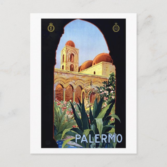 Vintag Palermo Sicilia Postkarte (Vorderseite)