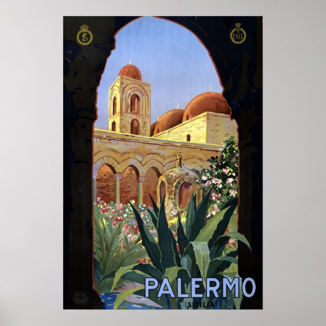 Vintag Palermo Sizilien Italien Reisen Poster (Vorne)