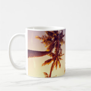 Vintag Palm Trees Blue Sky Kaffeetasse