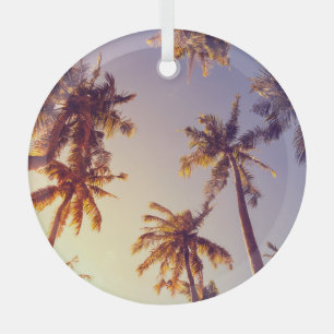 Vintag Palm Trees Blue Sky Ornament Aus Glas