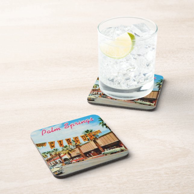 Vintag Palmfedern, Kalifornien Getränkeuntersetzer (Rechte Seite)