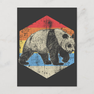 Vintag Panda Art Zoo Tierschutz Postkarte
