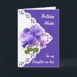 Vintag Pansy Blume Daughter-Schwiegertochter Gebur Karte<br><div class="desc">Vintage Pansy Blume für Ihre Schwiegertochter Geburtstag</div>