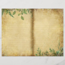 Vintag Paper Green Foliage Page