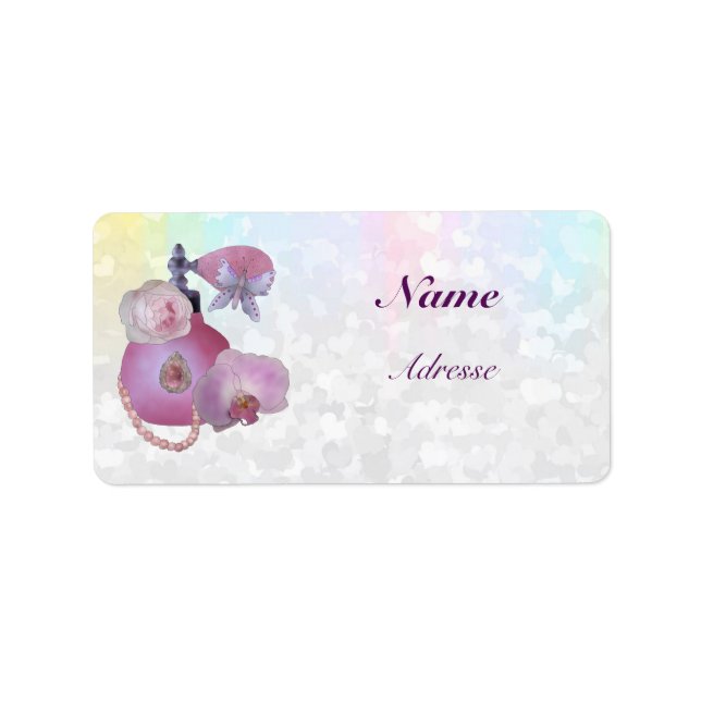 Vintag Parfüm Adressaufkleber (Vorne)