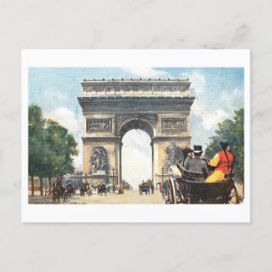 Vintag Paris Arc de Triomphe Postkarte