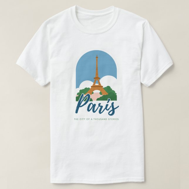 Vintag Paris City, Retro Paris Frankreich T-Shirt (Design vorne)