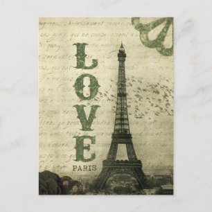 Vintag Paris Collage Postkarte