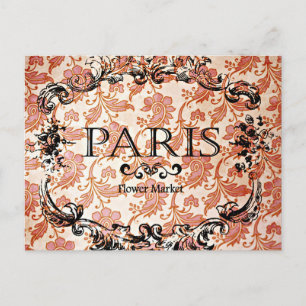 Vintag Paris Damask Postkarte