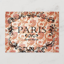 Vintag Paris Damask Postkarte
