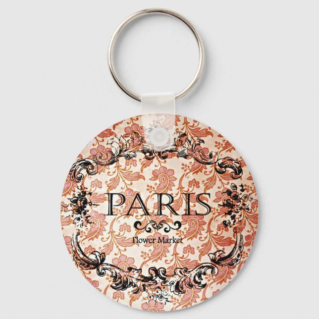 Vintag Paris Damask Schlüsselanhänger (Vorderseite)