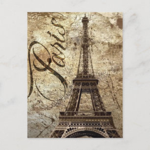 Vintag Paris Eiffel Tower Postkarte
