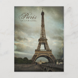 Vintag Paris Eiffel Tower Postkarte