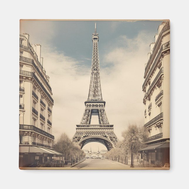 Vintag Paris Eiffel Tower Retro Poster Magnet (Vorne)