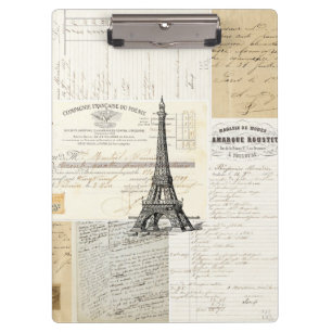 Vintag Paris Ephemera Clipboard Klemmbrett