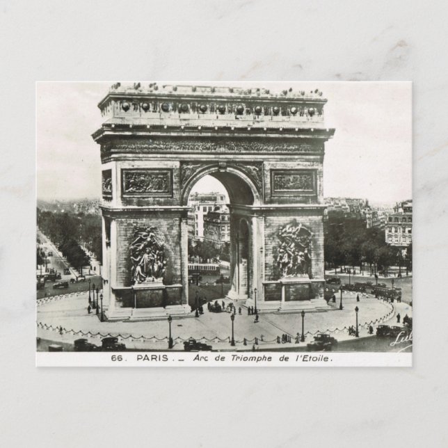 Vintag Paris, Etoile, Arc de Triumphe Postkarte (Vorderseite)