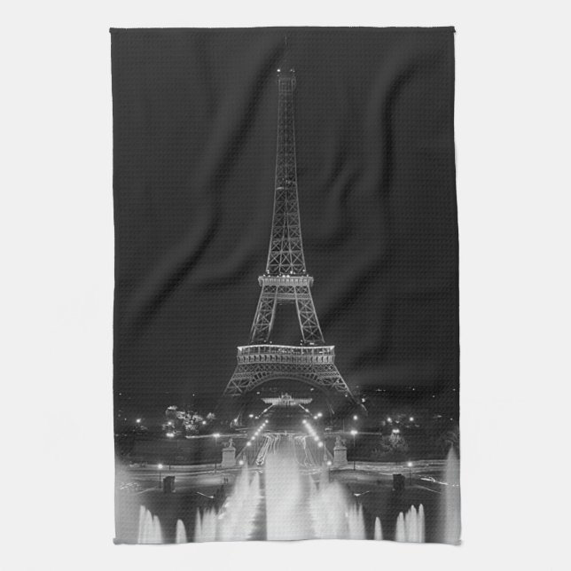 Vintag Paris Fontains Tower Eiffel Geschirrtuch (Vertikal)