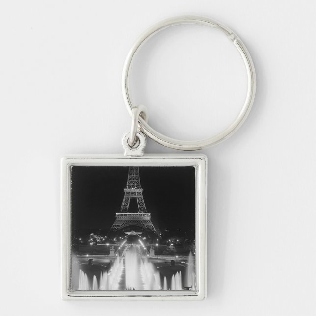 Vintag Paris Fontains Tower Eiffel Schlüsselanhänger (Vorne)