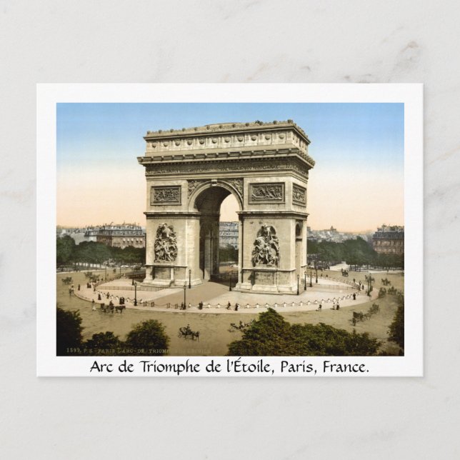 Vintag Paris Frankreich, Arc de Triomphe Postkarte (Vorderseite)