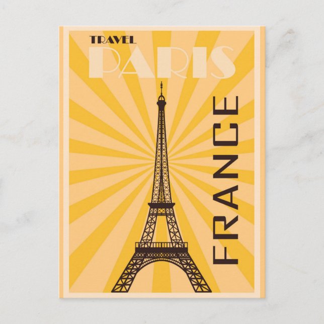 Vintag Paris Frankreich Eiffel Tower Trawer Poster Postkarte (Vorderseite)